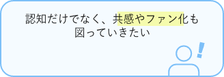 認知だけでなく、共感やファン化も図っていきたい